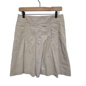 ZARA BASIC Beige Pleated Midi Skirt Women's Size M Made in Spain